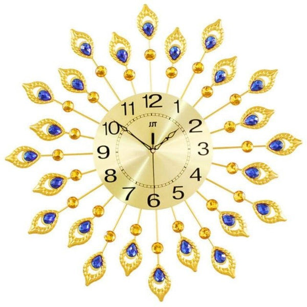 Horloge Scandinave Design Plumes d'Or