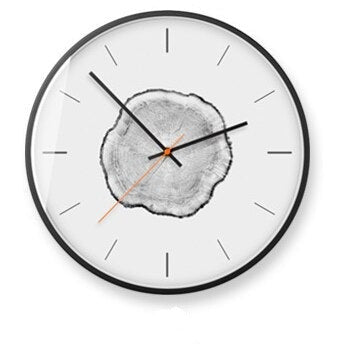 Horloge Scandinave Rond d'Arbre Grise
