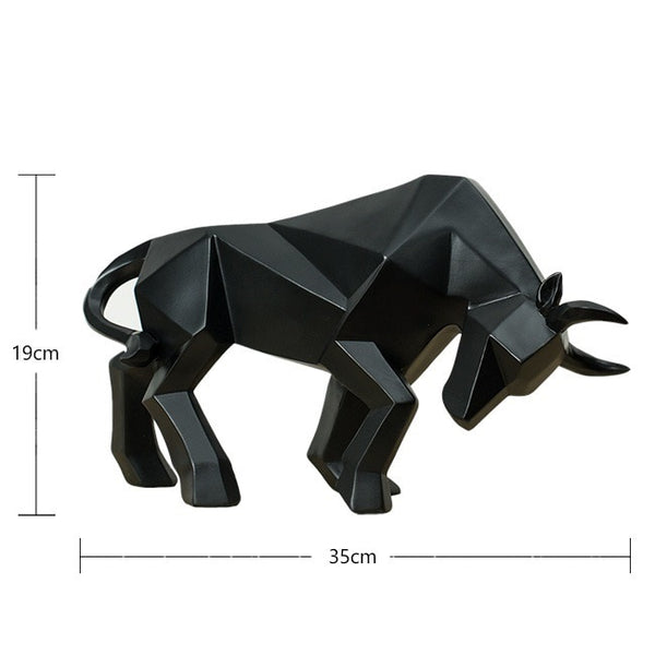Estatua de toro de origami escandinavo