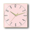 Horloge Scandinave Moderne de Couleur Rose Carrée