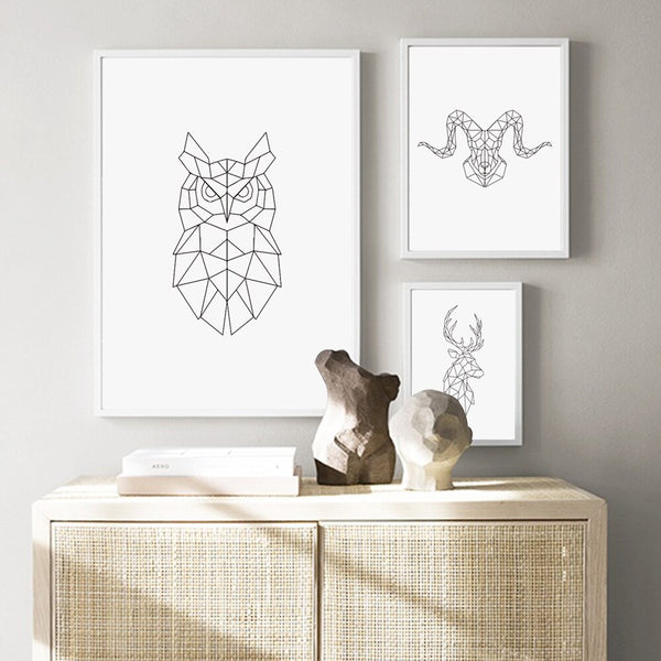 Tableaux Scandinaves Animaux Origami