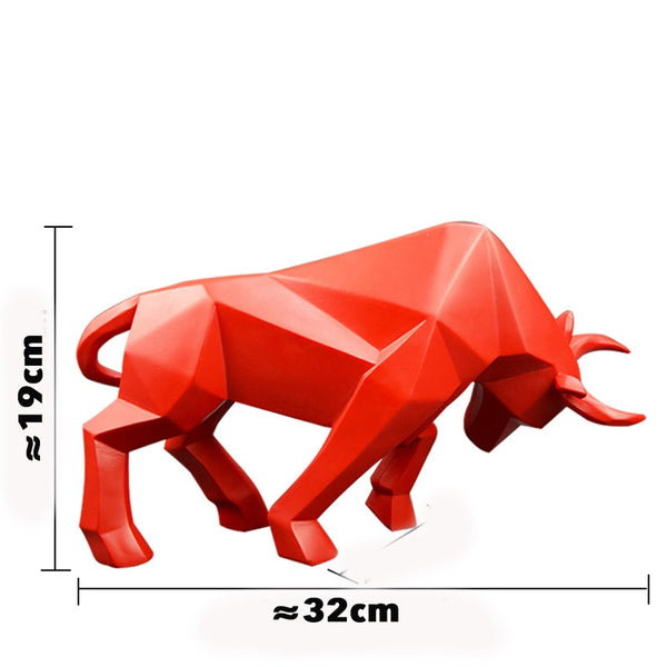 Estatua de toro de origami escandinavo