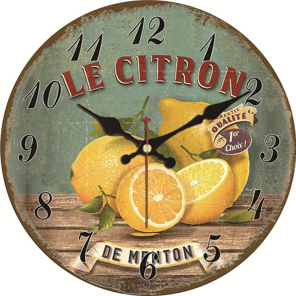 Horloge Scandinave Vintage Citron