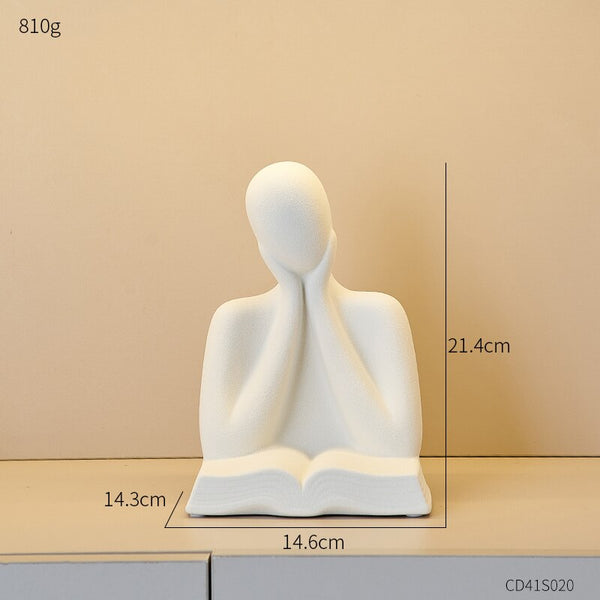 Statue Scandinave Femme Lecture A