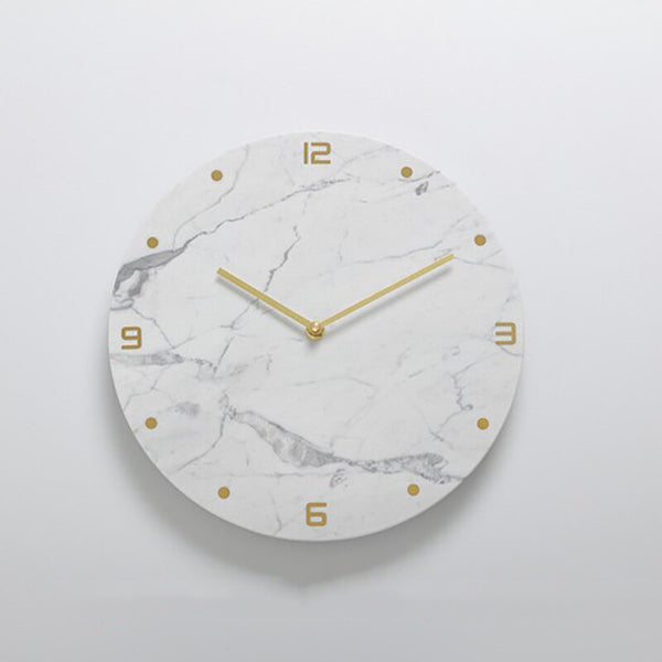 Horloge Scandinave Effet Marbre blanc