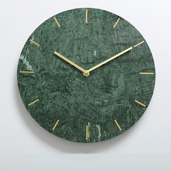 Horloge Murale Scandinave Effet Marbre Verte